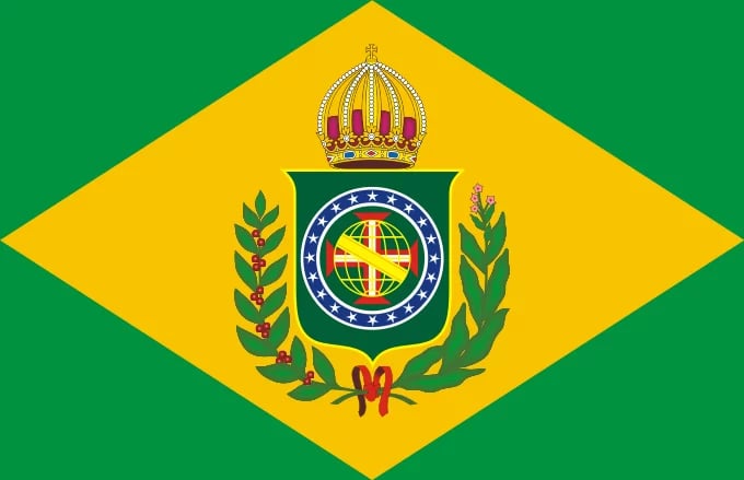 Bandeira do Império do Brasil. Créditos: domínio público/Wikimedia Commons.